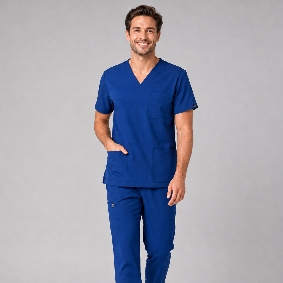 Azure Male Scrub Top