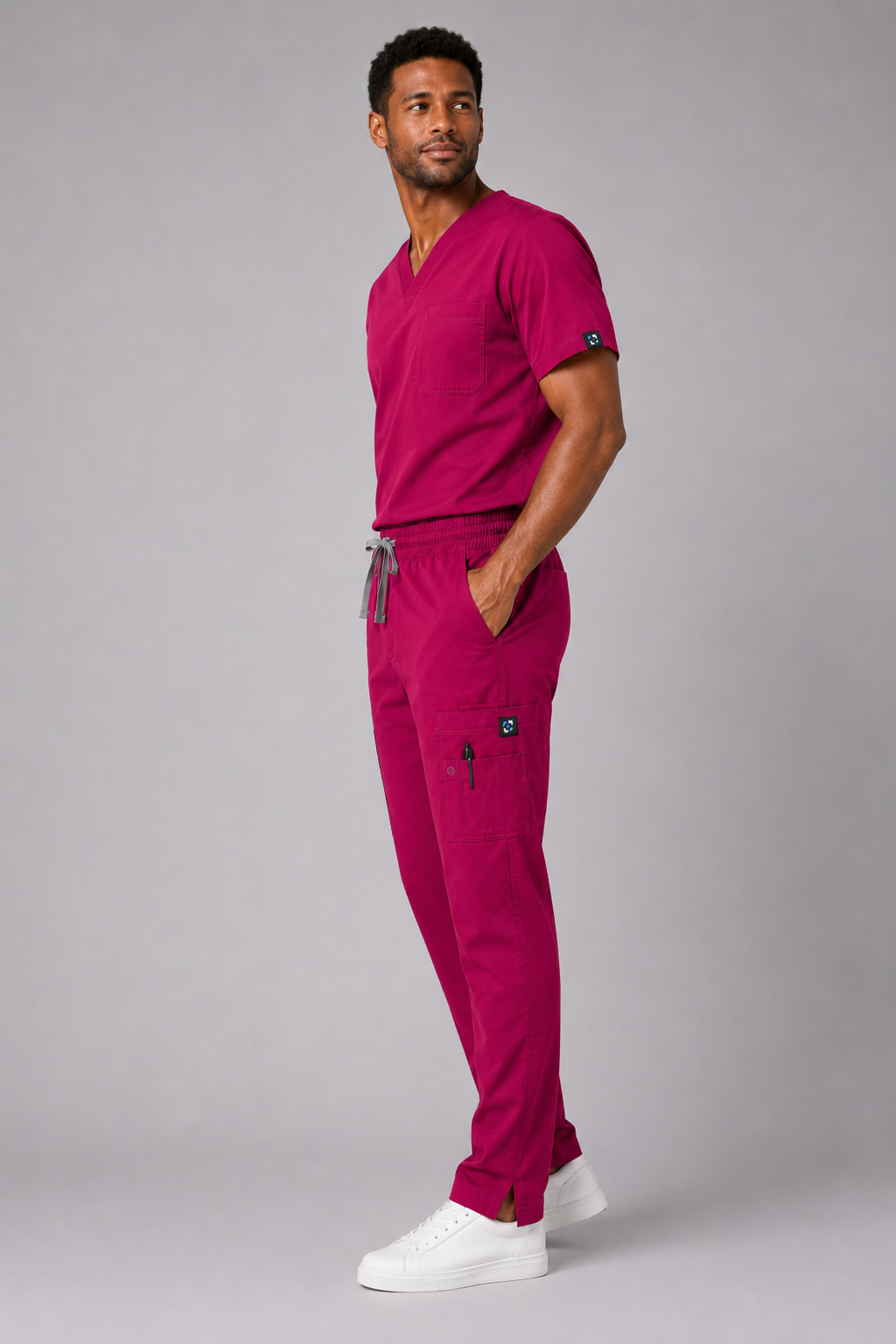 Plum Male Scrubs Trousers
