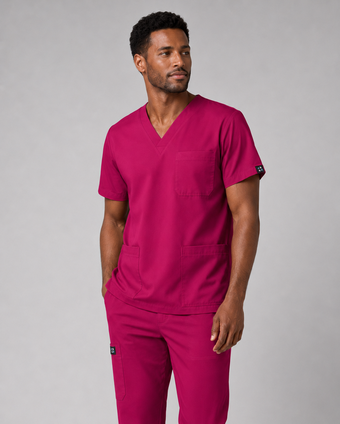 Plum Male Scrubs Top