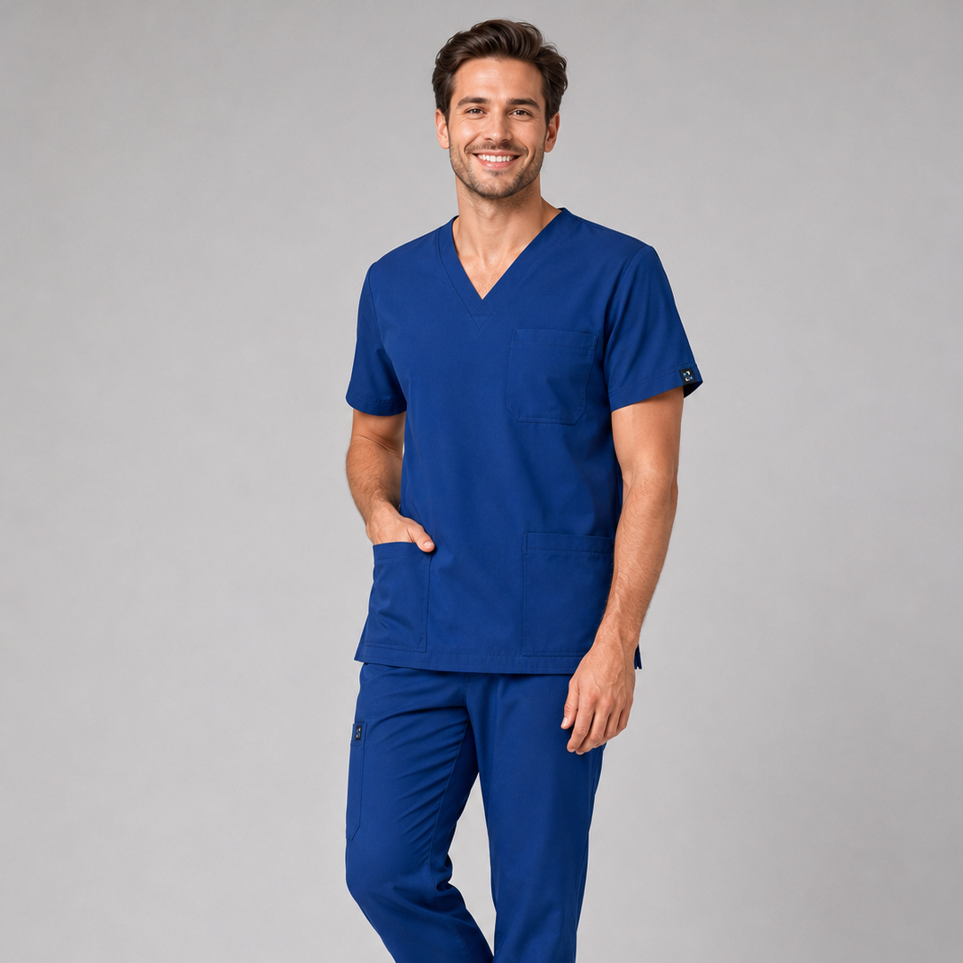Azure Male Scrub Top