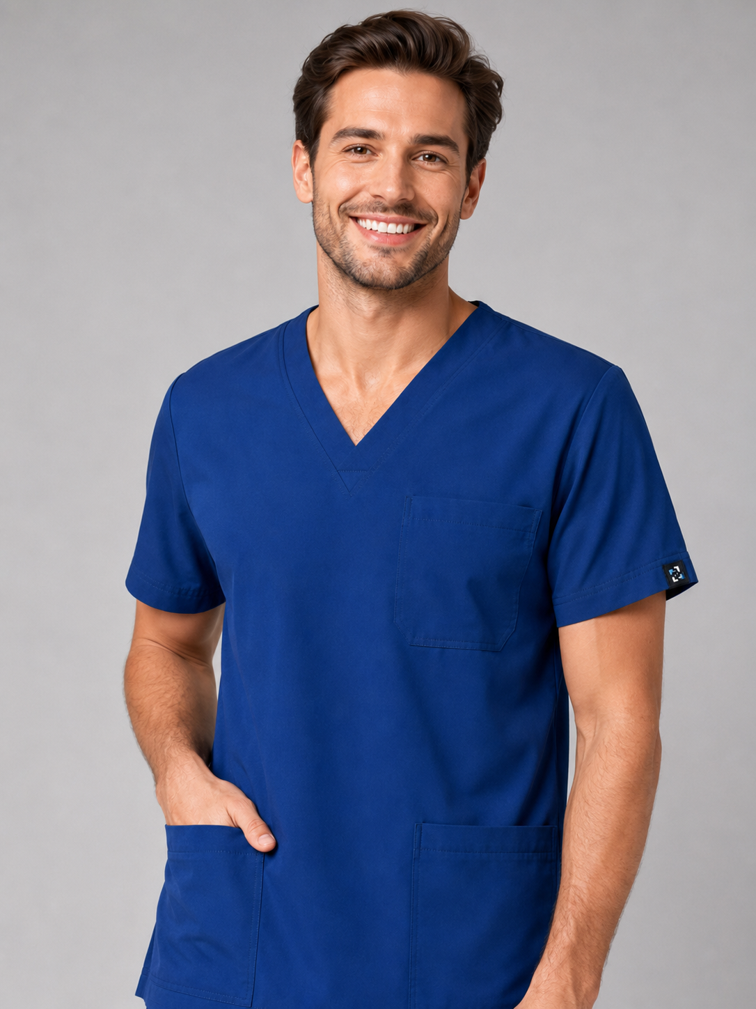 Azure Male Scrub Top
