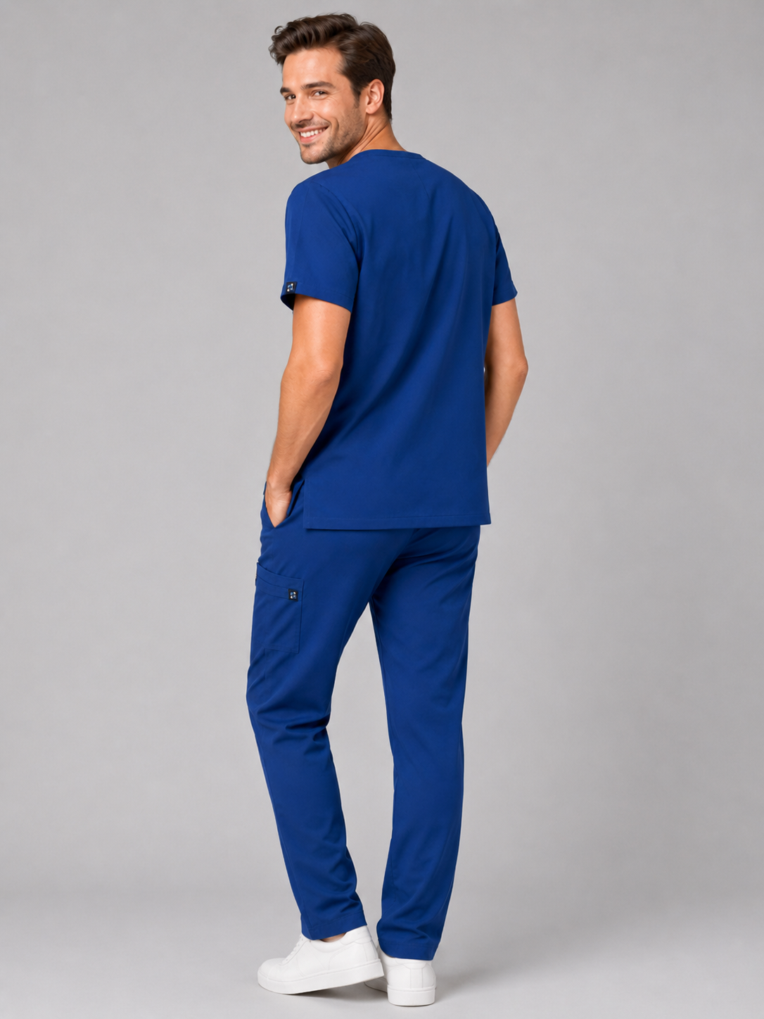 Azure Male Scrub Top
