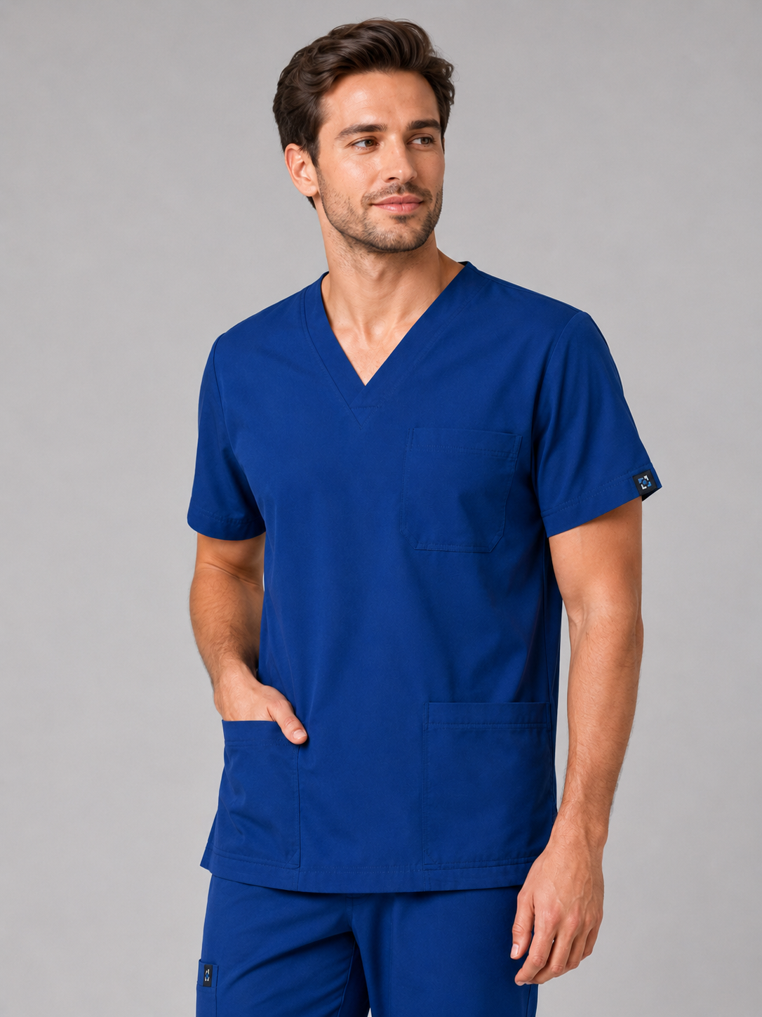 Azure Male Scrub Top
