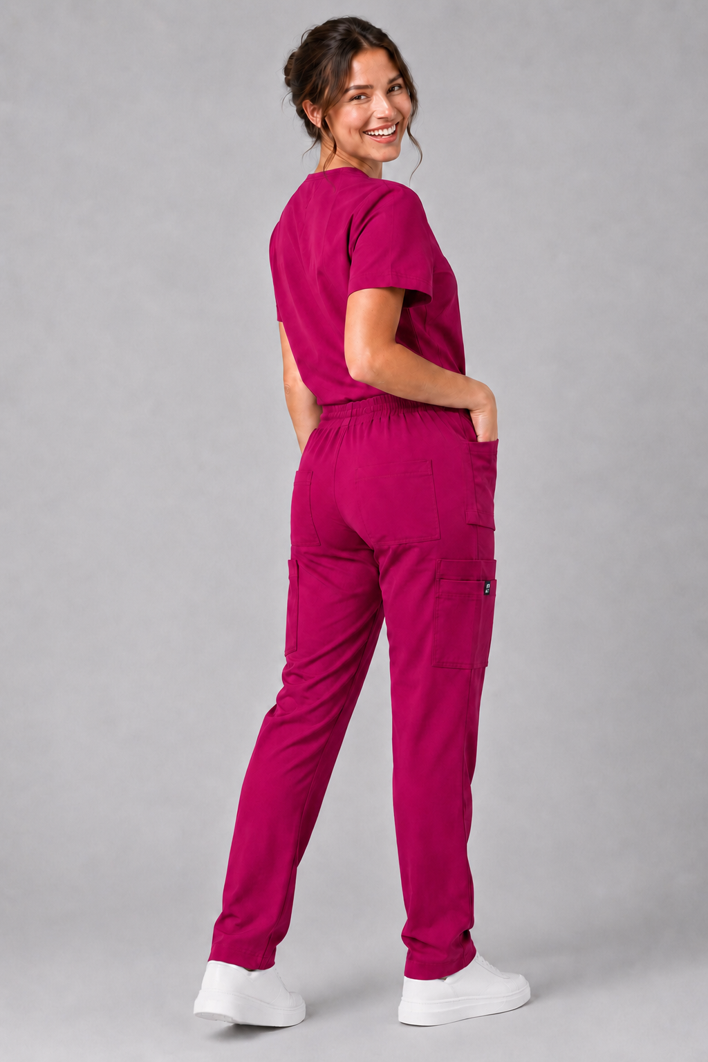 Plum Female Scrubs Trousers