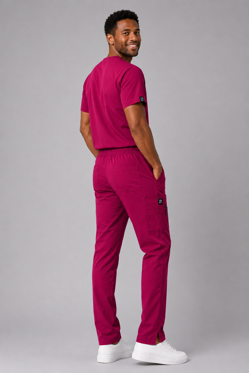 Plum Male Scrubs Trousers