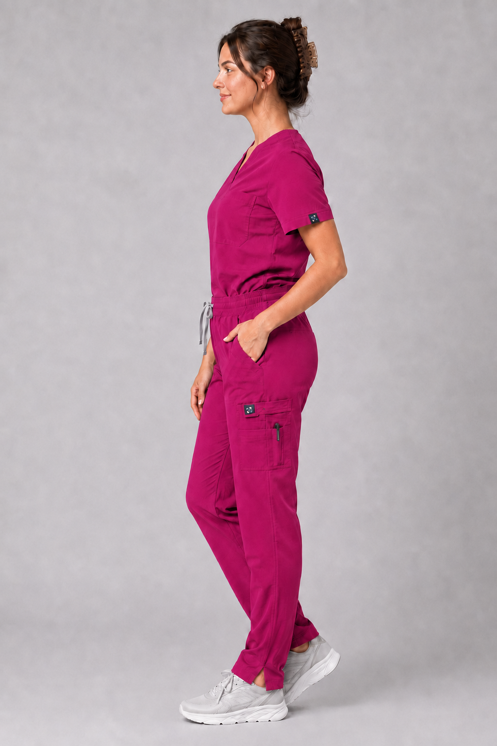 Plum Female Scrubs Trousers