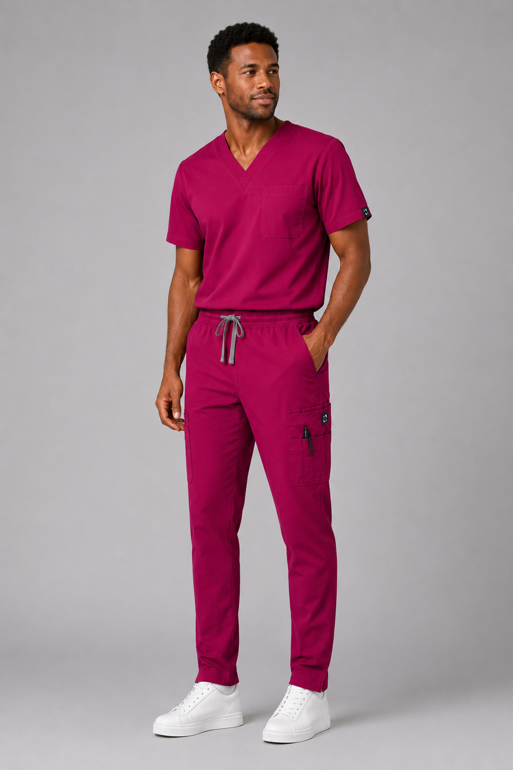 Plum Male Scrubs Trousers