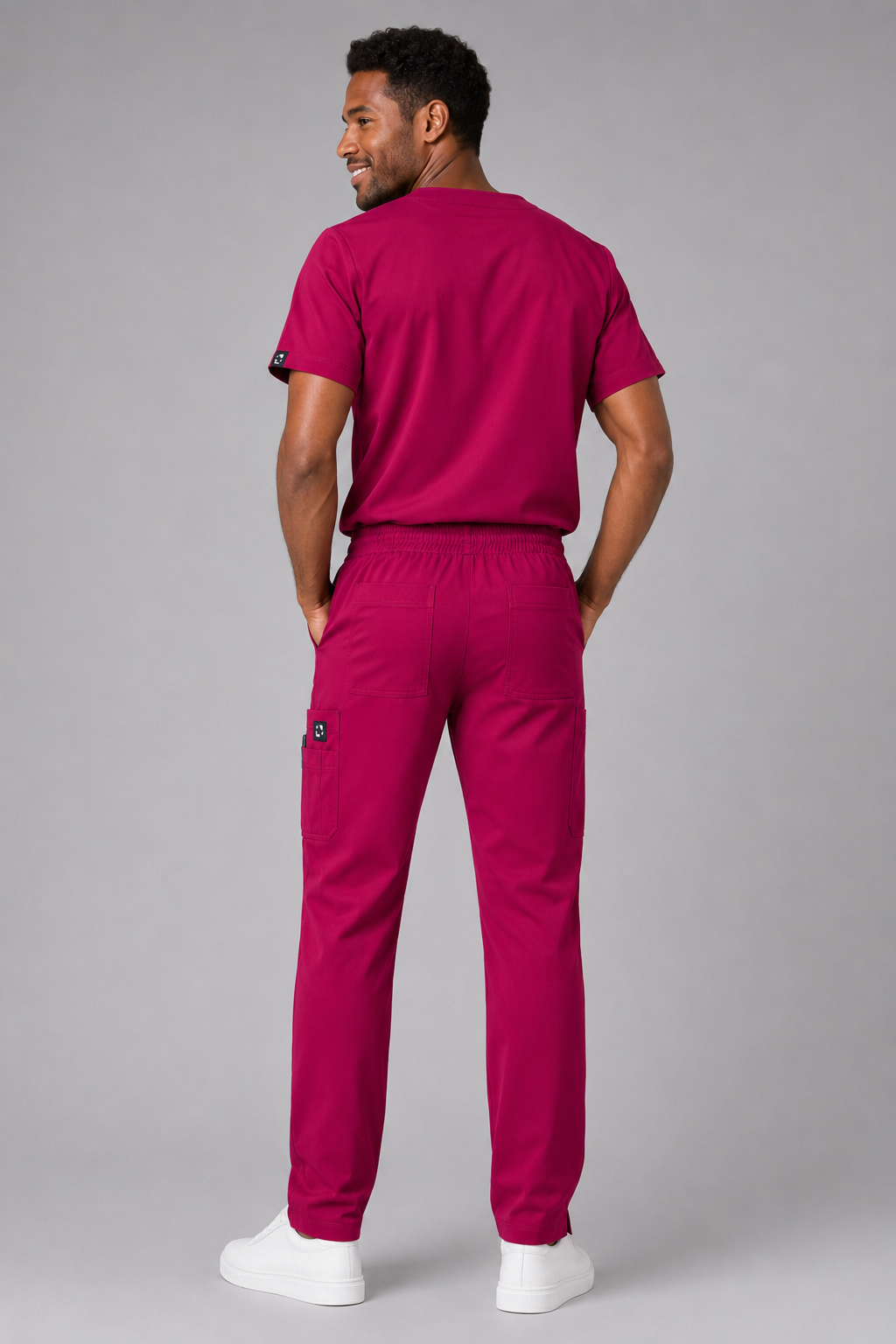 Plum Male Scrubs Trousers