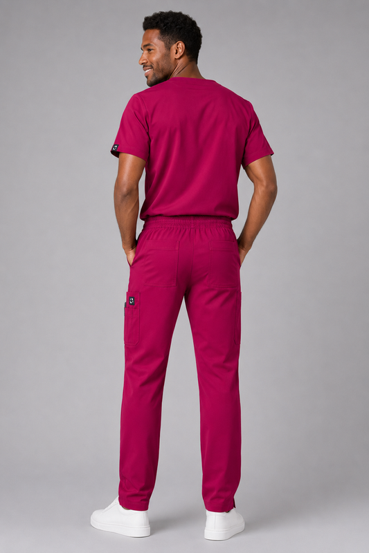 Plum Male Scrubs Trousers