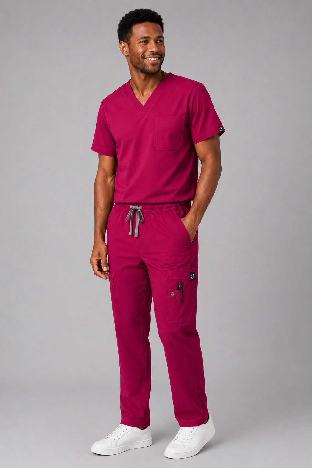 Plum Male Scrubs Trousers