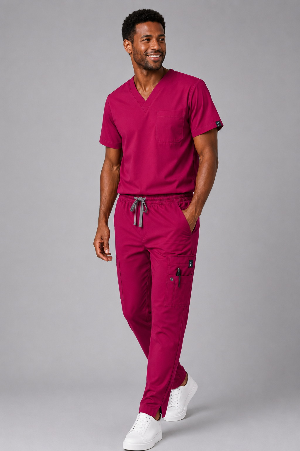 Plum Male Scrubs Trousers