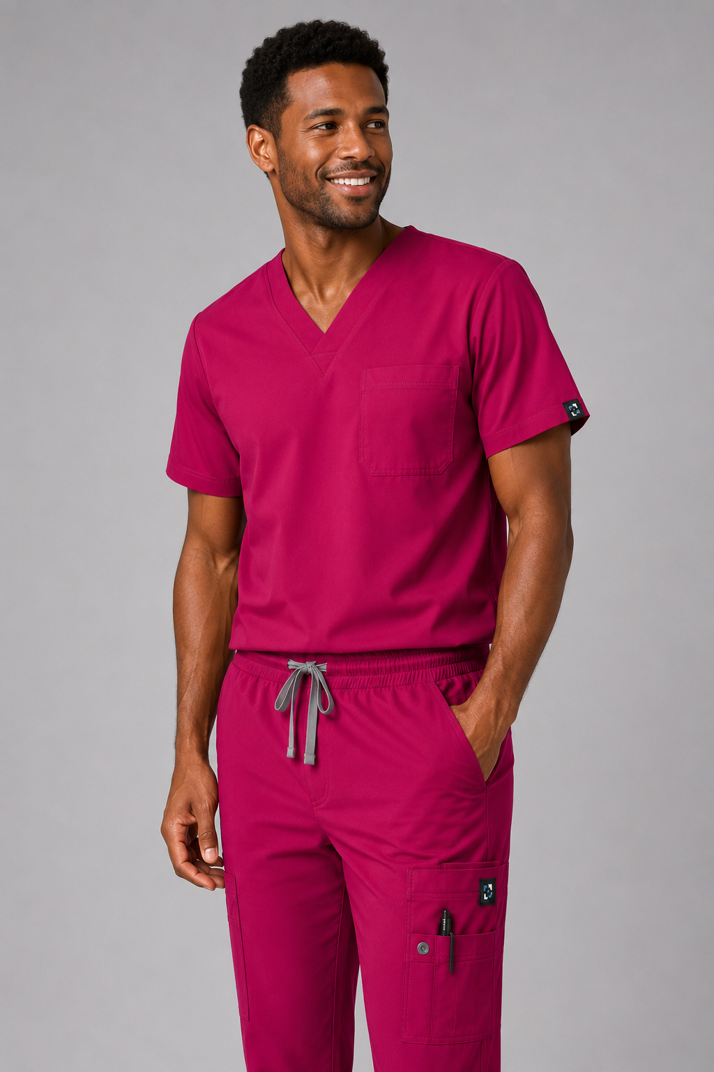 Plum Male Scrubs Trousers