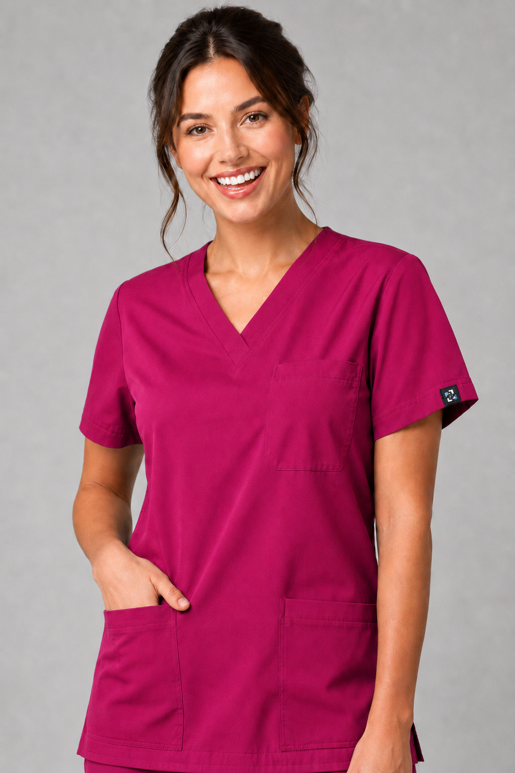 Plum Female Scrubs Top