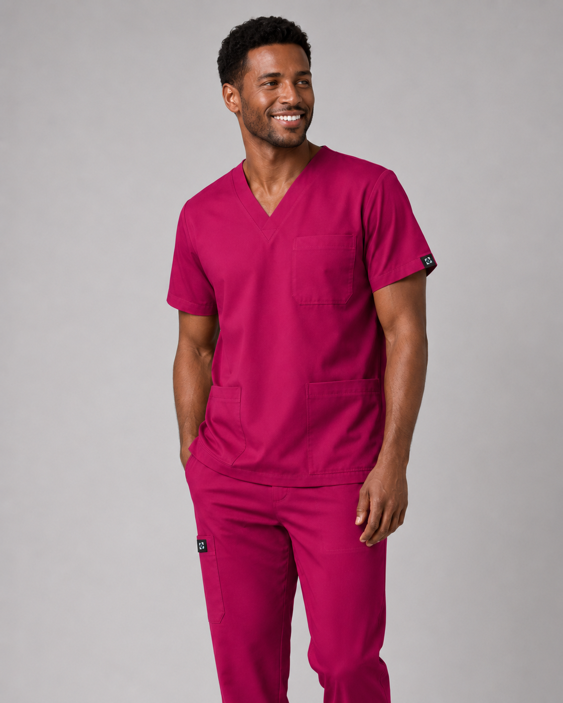 Plum Male Scrubs Top