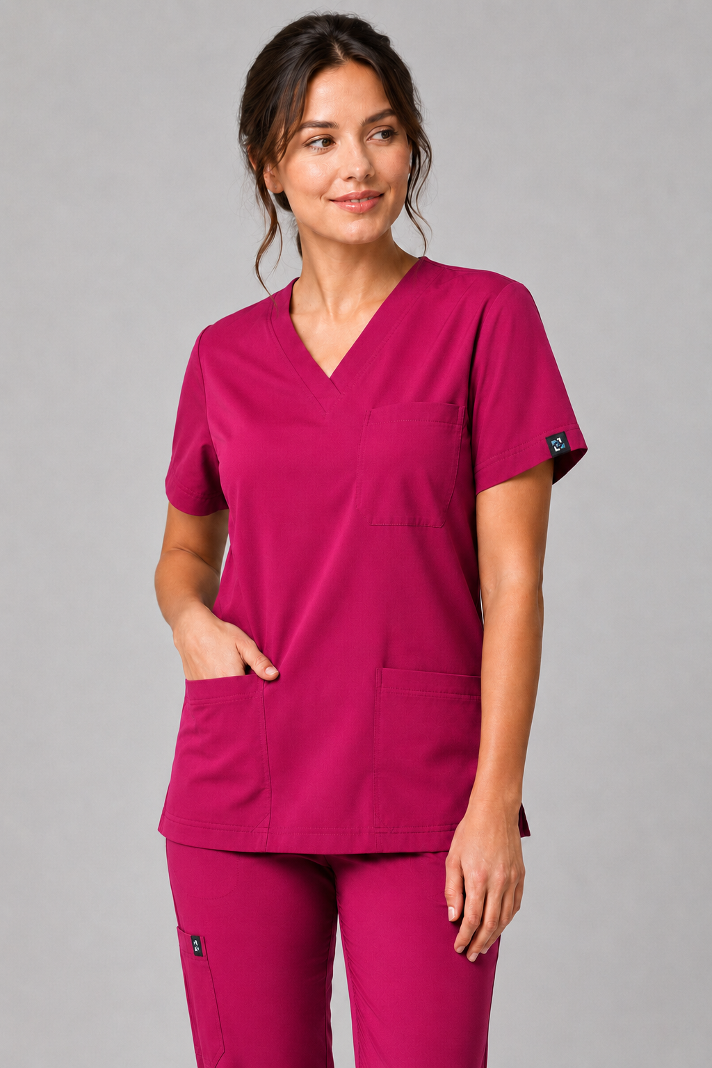 Plum Female Scrubs Top