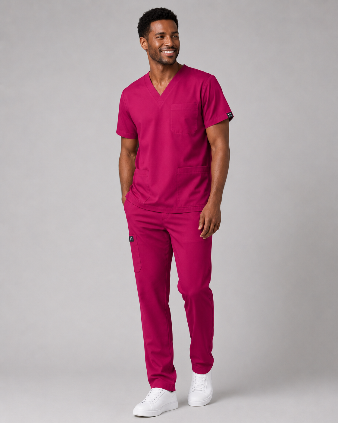 Plum Male Scrubs Top