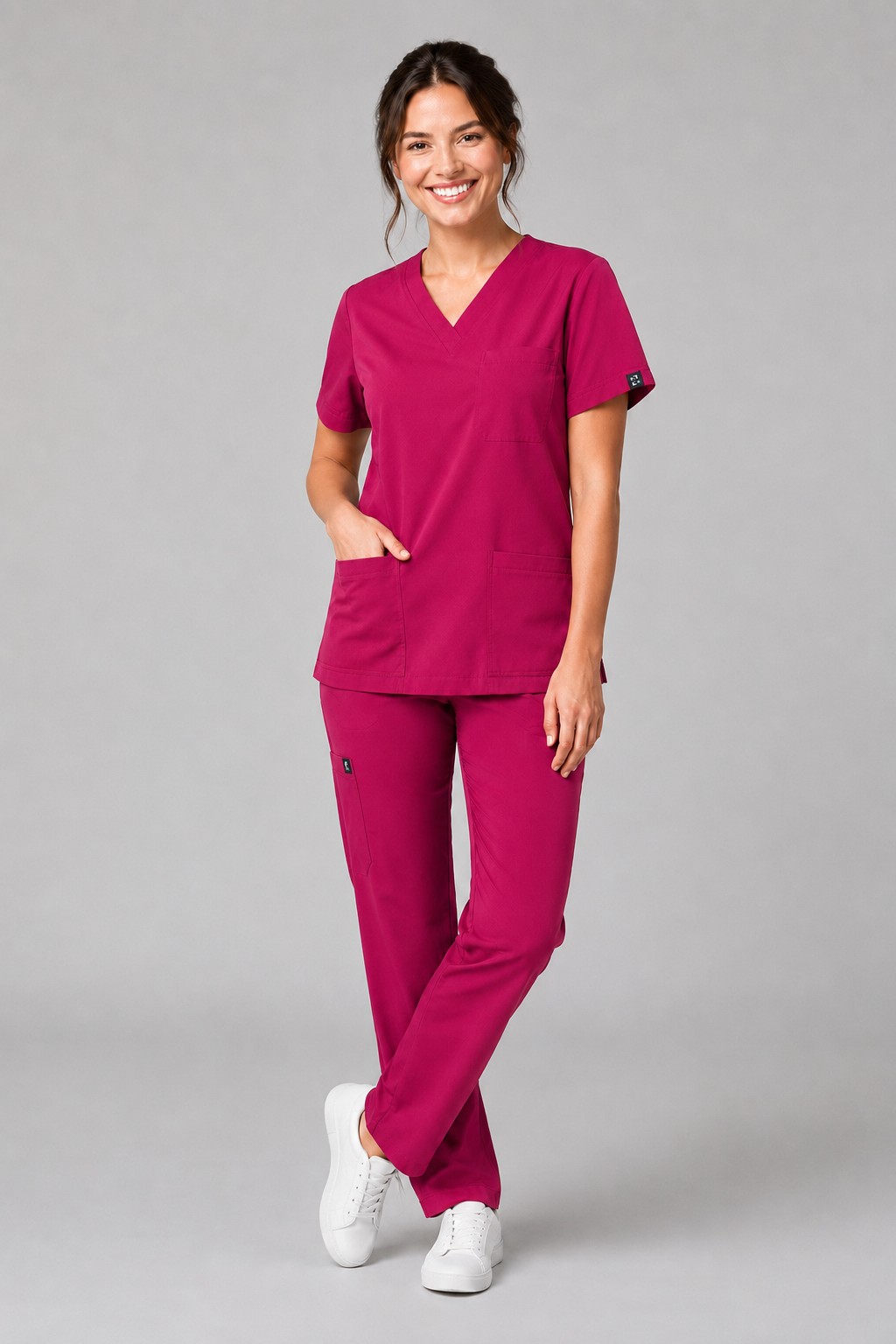 Plum Female Scrubs Top