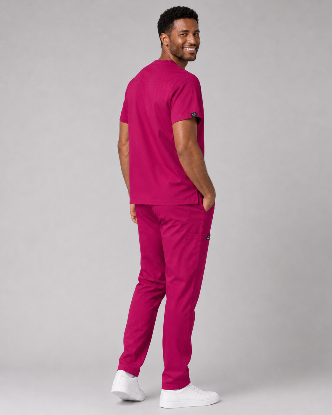 Plum Male Scrubs Top