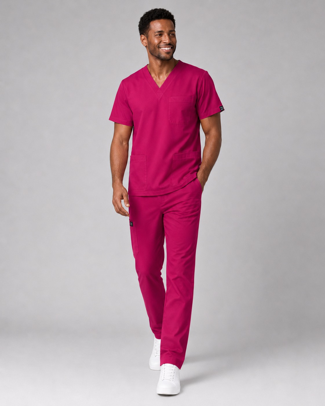 Plum Male Scrubs Top