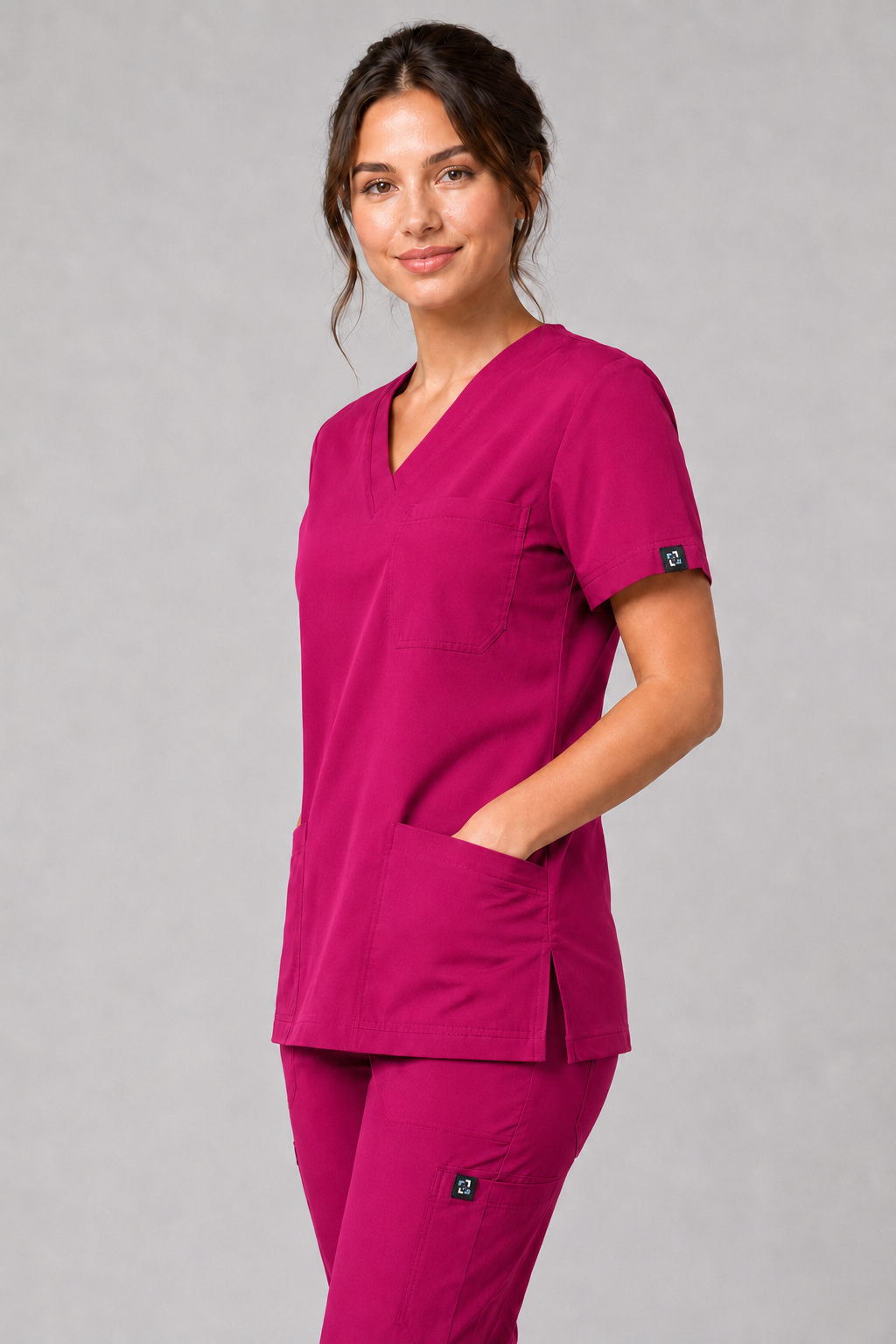 Plum Female Scrubs Top