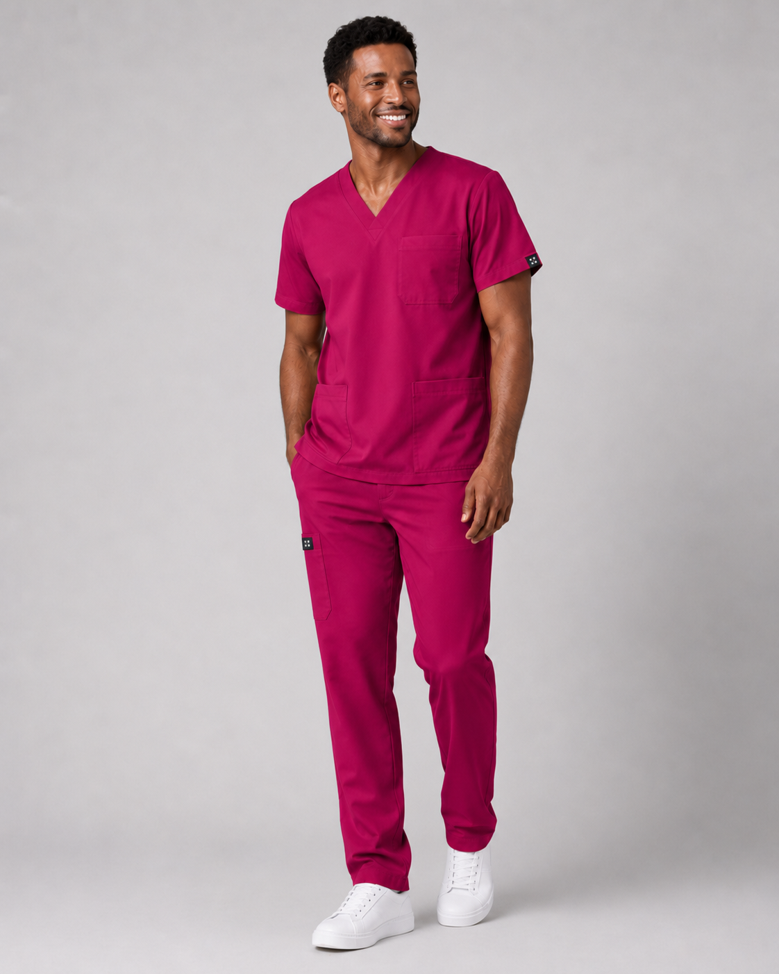Plum Male Scrubs Top