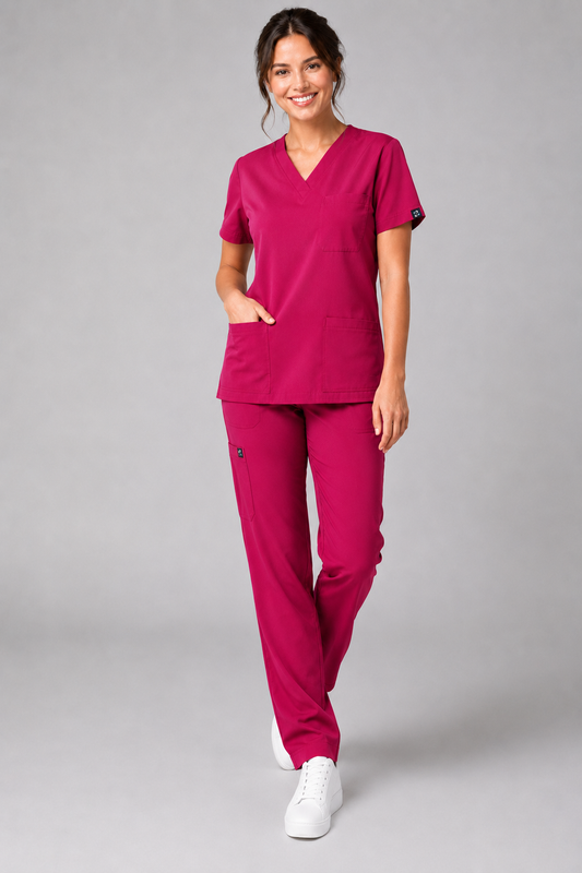 Plum Female Scrubs Top