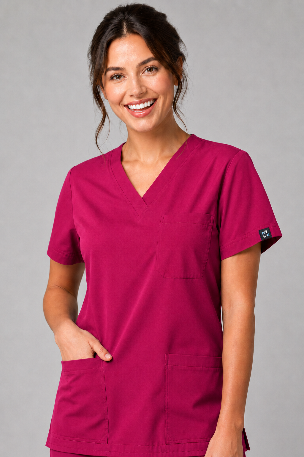 Plum Female Scrubs Top