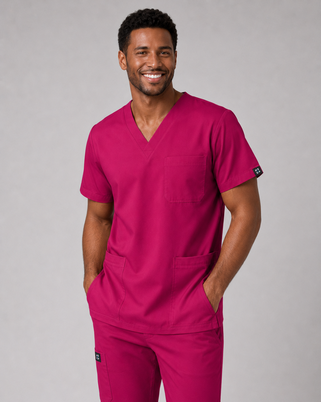 Plum Male Scrubs Top